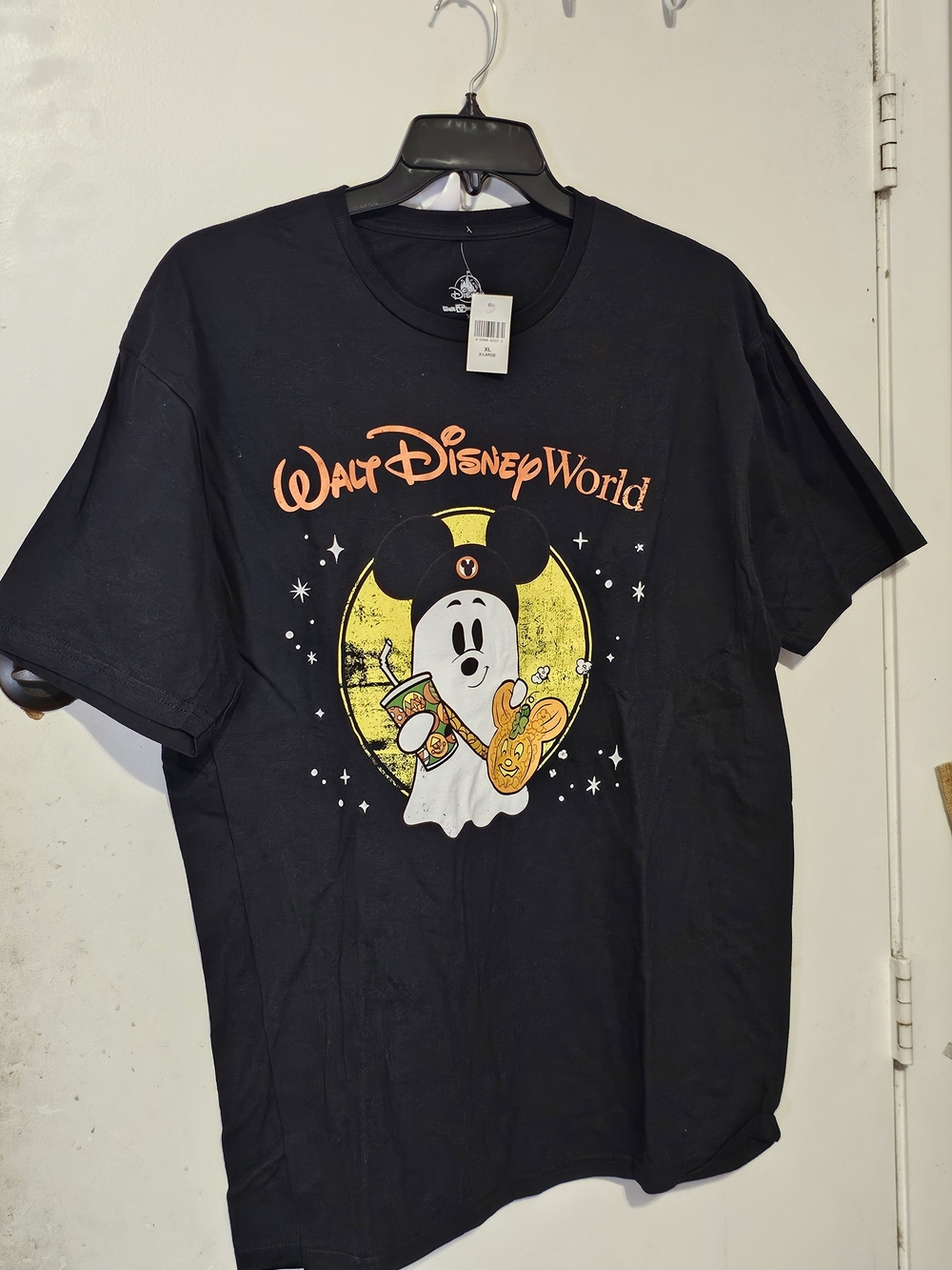 Walt Disney World Black Ghost Mickey Short Sleeve Tee, XL Unisex